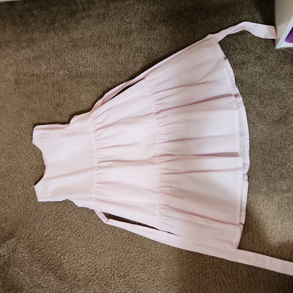 Edgehill Collection Size 4T pink and white seersucker dress